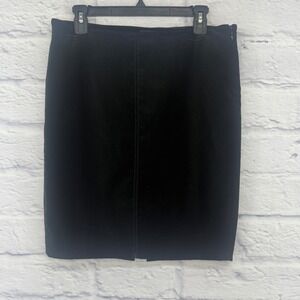 The Limited Black Velvet Pencil Skirt Knee Length Size 6